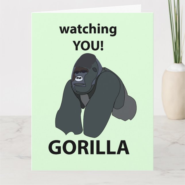 Gorilla som bevakar dig.. kort (Framsida)