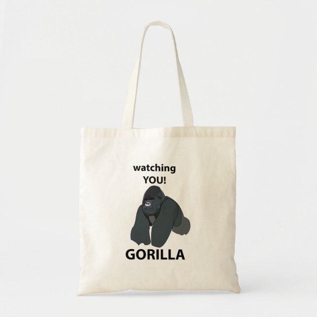 Gorilla som bevakar dig.. tygkasse (Framsidan)