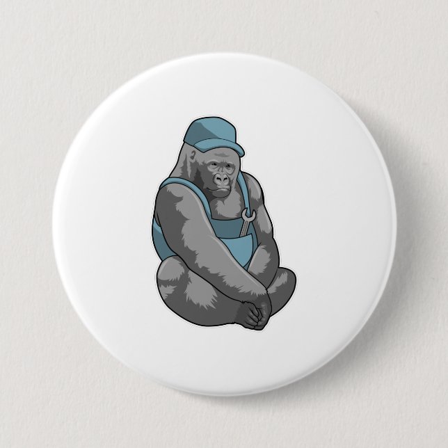 Gorilla som Crateur med Wrench Knapp (Framsida)