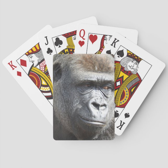 Gorilla som leker kort casinokort (Baksidan)