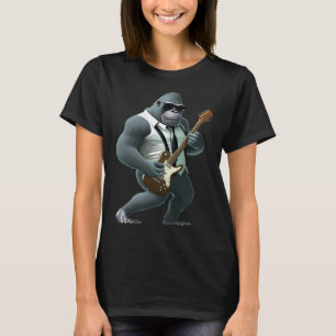 Gorilla spelar elgitarr djur apa Gu T Shirt