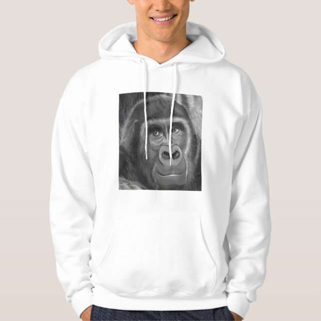 Gorilla sucking fingers Hoodie2 指しゃぶりのゴリラパーカー Hoodie (Framsida)