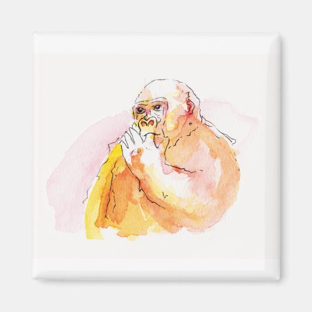 Gorilla sucking fingers Magnet 指しゃぶりのゴリラマグネット (Framsidan)