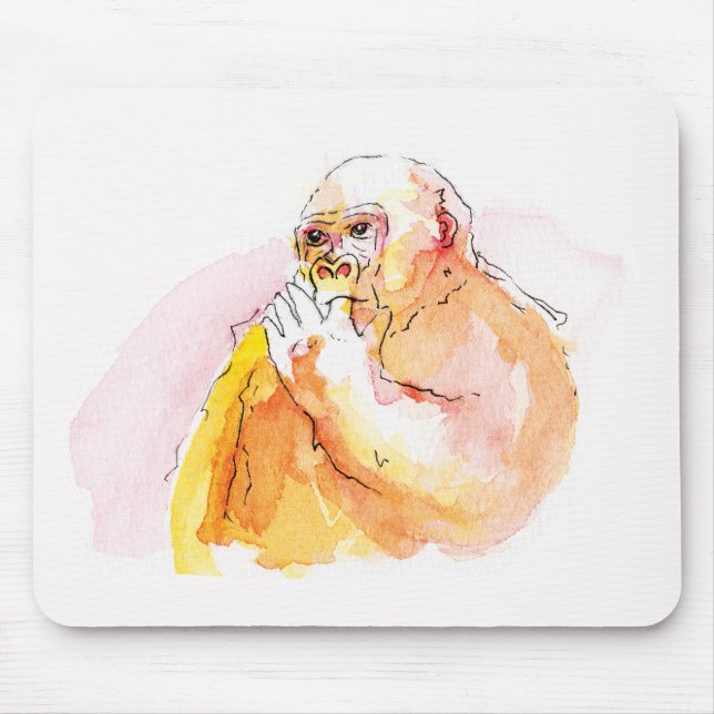 Gorilla sucking fingers Mouse Pad 指しゃぶりのゴリラマウスパッド Musmatta (Framsidan)