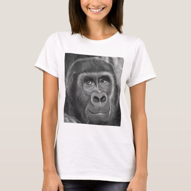Gorilla sucking fingers T-shirt2指しゃぶりのゴリラTシャツ T Shirt (Framsida)