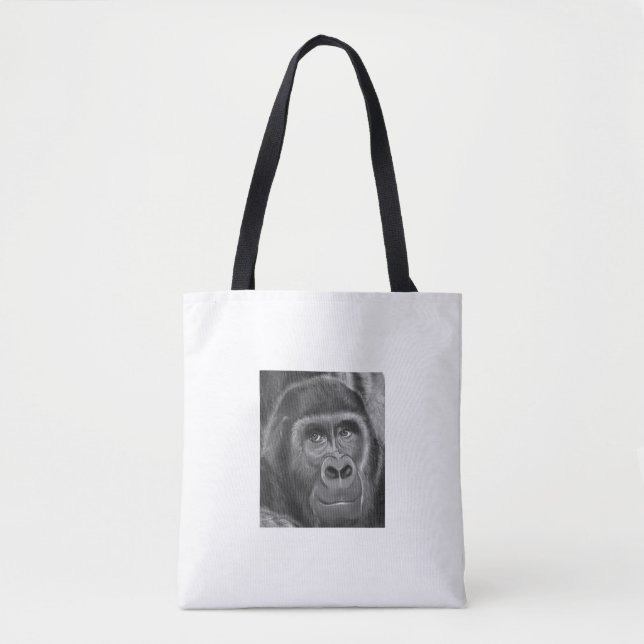 Gorilla sucking fingers Tote bag2  指しゃぶりのゴリラトートバッグ Tygkasse (Framsida)