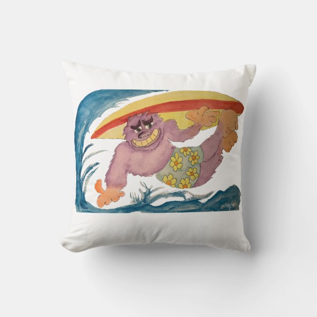 Gorilla Surfer Kudde (Framsida)