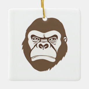 Gorilla Tecknad Teckning Julgransprydnad Keramik