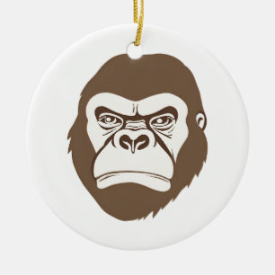 Gorilla Tecknad Teckning Julgransprydnad Keramik