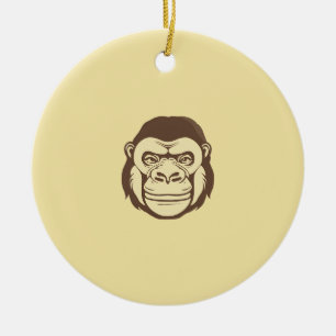 Gorilla Tecknad Teckning Julgransprydnad Keramik