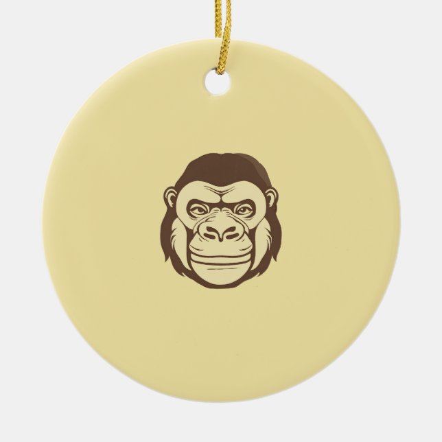 Gorilla Tecknad Teckning Julgransprydnad Keramik (Framsidan)