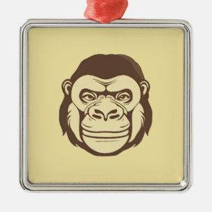 Gorilla Tecknad Teckning Julgransprydnad Metall