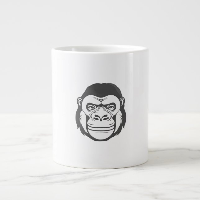 Gorilla Tecknad Teckning Jumbo Mugg (Framsidan)