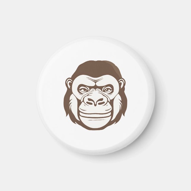Gorilla Tecknad Teckning Magnet (Framsidan)
