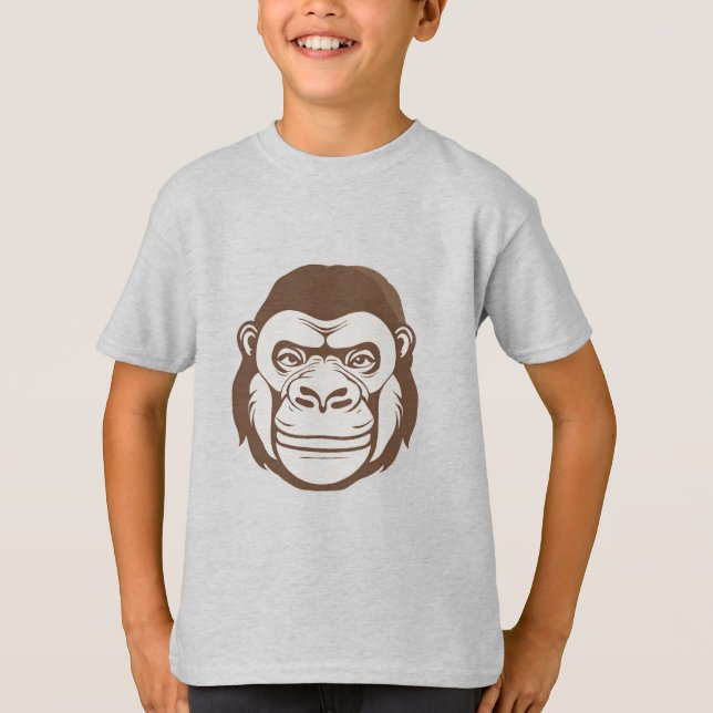 Gorilla Tecknad Teckning T Shirt (Framsida)