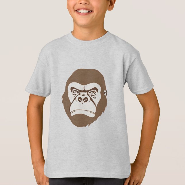 Gorilla Tecknad Teckning T Shirt (Framsida)