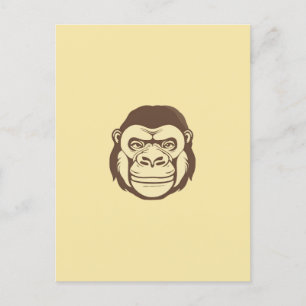 Gorilla Tecknad Teckning Vykort
