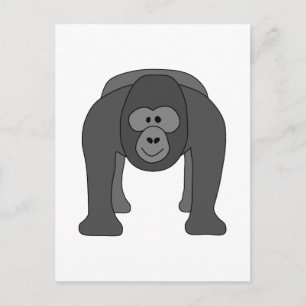 Gorilla Tecknad Vykort