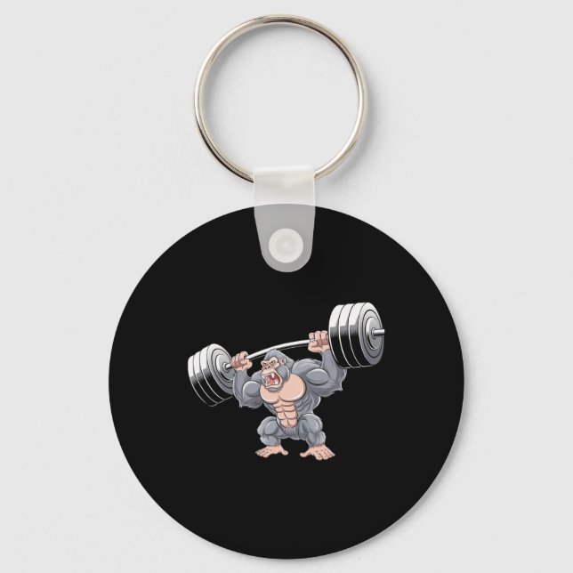 Gorilla tyngdlyftning fitness gym träning bodybui nyckelring (Framsida)