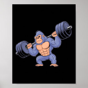 Gorilla tyngdlyftning fitness gym träning bodybui poster