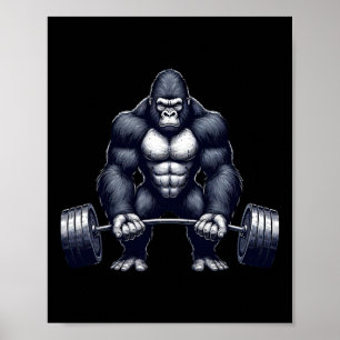 Gorilla tyngdlyftning fitness gym träning bodybui poster
