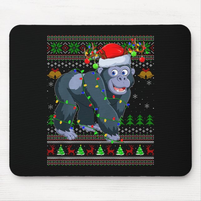 Gorilla Ugly Christmas Sweaters Holiday Santa Cute Musmatta (Framsidan)