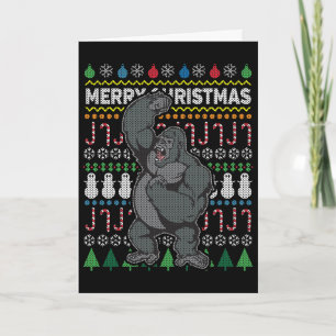 Gorilla Ugly jul Sweater Wildlife Series Helgkort