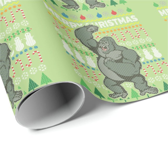 Gorilla Ugly jul Sweater Wildlife Series Presentpapper (Rullad Hörn)