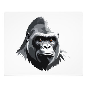 Gorilla Vector Graphic Art Porträtt Animal Spirit Fototryck
