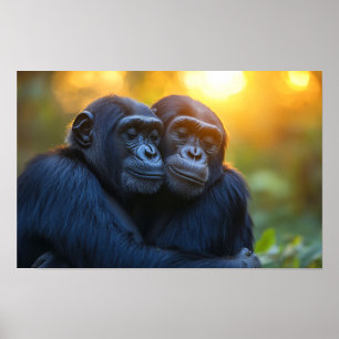 Gorilla Vild Djur Avslappnad Porträtt Poster