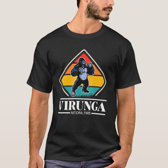 Gorilla Virunga National Park Souvenir Africa Cong T Shirt (Framsida)