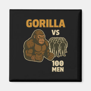 Gorilla vs 100 män episk strid magnet