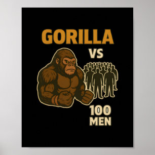 Gorilla vs 100 män episk strid poster