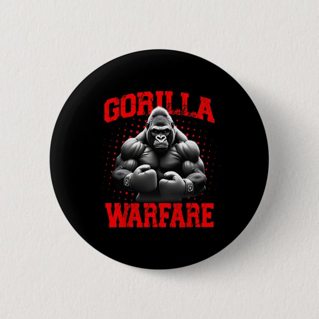 Gorilla Warfare Ape Boxing Muscular Gorilla Boxer Knapp (Framsida)