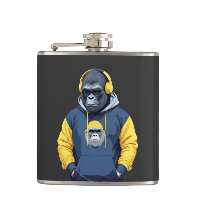 Gorilla Wearing Hoodie Funny Coola Animal Characte Fickplunta (Framsidan)