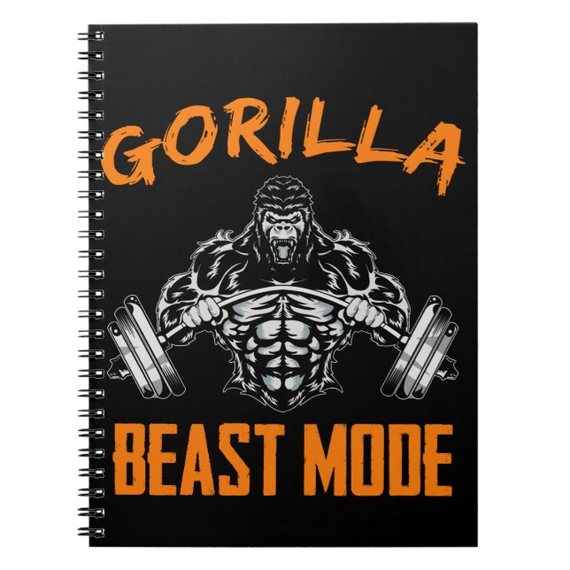 Gorilla Weightlyftande Beast Powerlyftes Fitness Anteckningsbok (Framsidan)