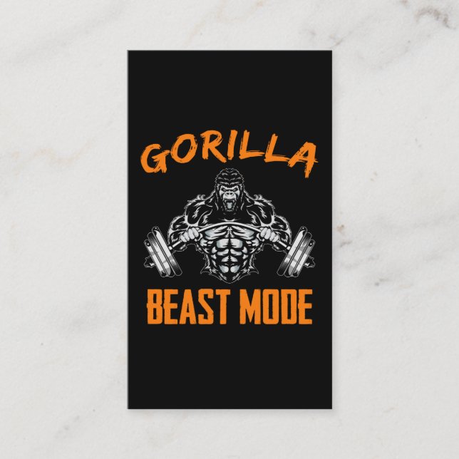 Gorilla Weightlyftande Beast Powerlyftes Fitness Visitkort (Framsida)