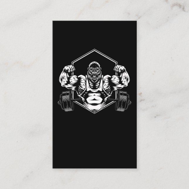 Gorilla Weightlyftande Powerlyftande motivation Visitkort (Framsida)