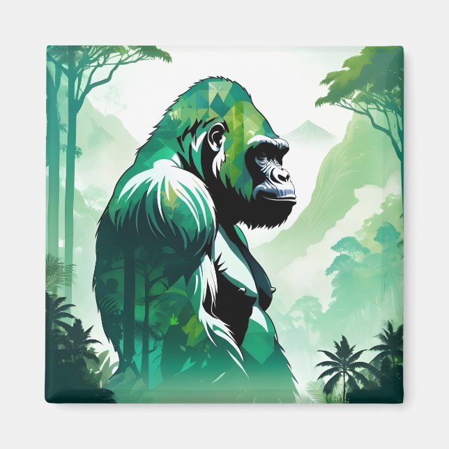 Gorilla Wildlife Animal Natature Environment Jungl Magnet (Framsidan)