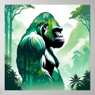 Gorilla Wildlife Animal Natature Environment Jungl Poster