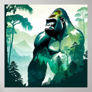 Gorilla Wildlife Animal Natature Environment Jungl Poster