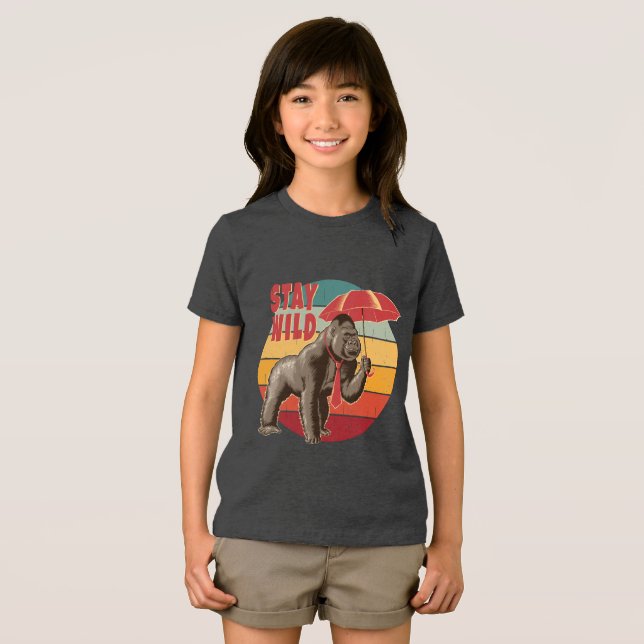 Gorilla with Umbrella T Shirt (Framsida Full)