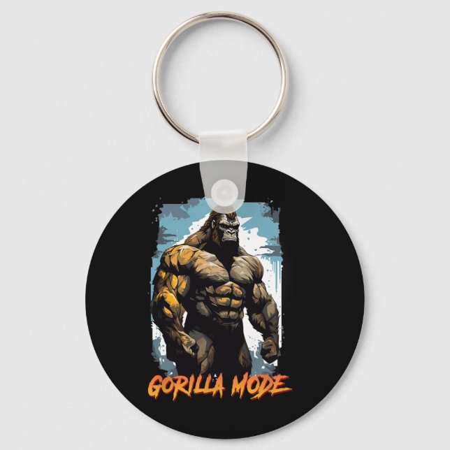 Gorilla Workout Tröjor Gorilla Mode Gym Och Kropps Nyckelring (Framsida)