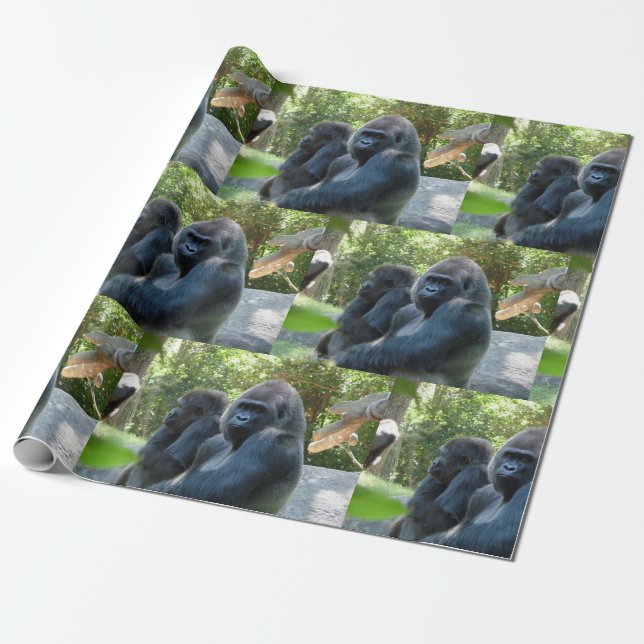 Gorilla Wrapping Papper Presentpapper (Utrullad)