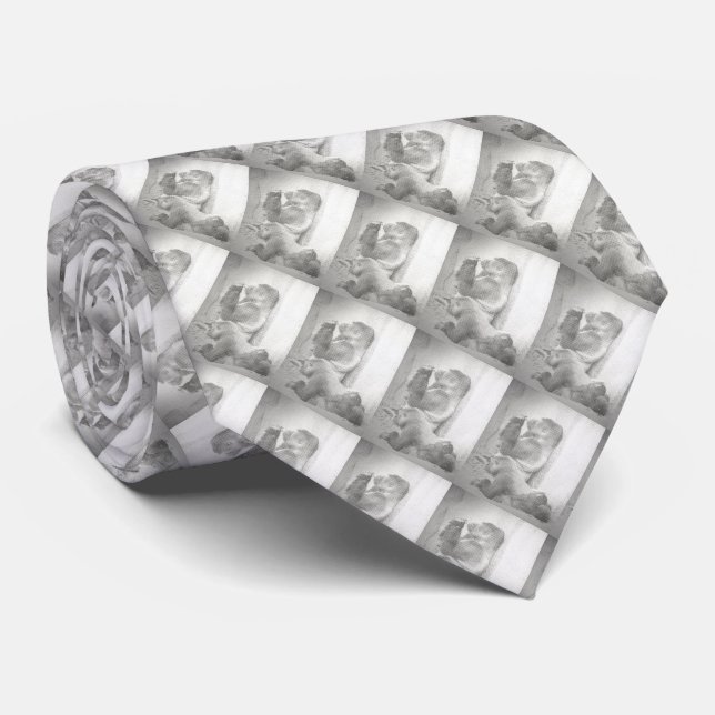 GorillafamiljBW skissar verkställer Slips (Rullad)