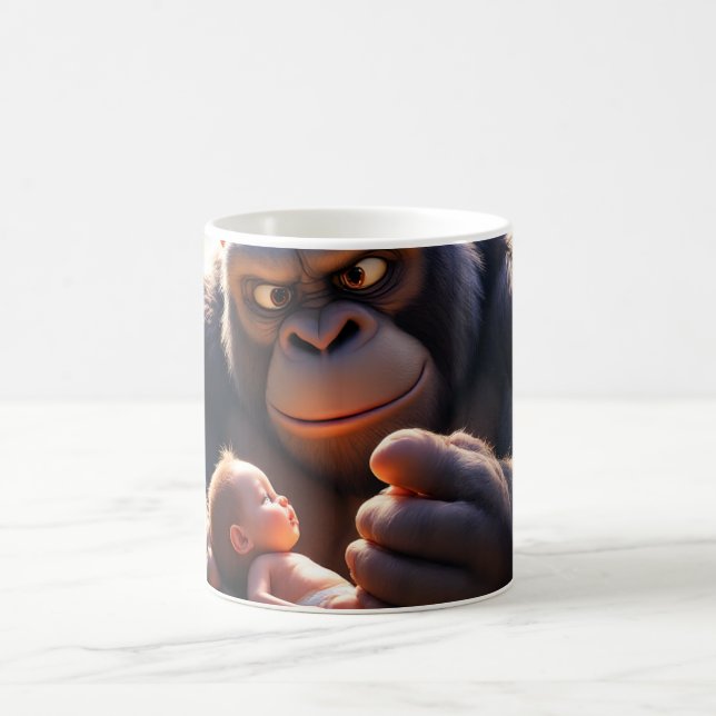 Gorillan och barnet kaffemugg (Center)