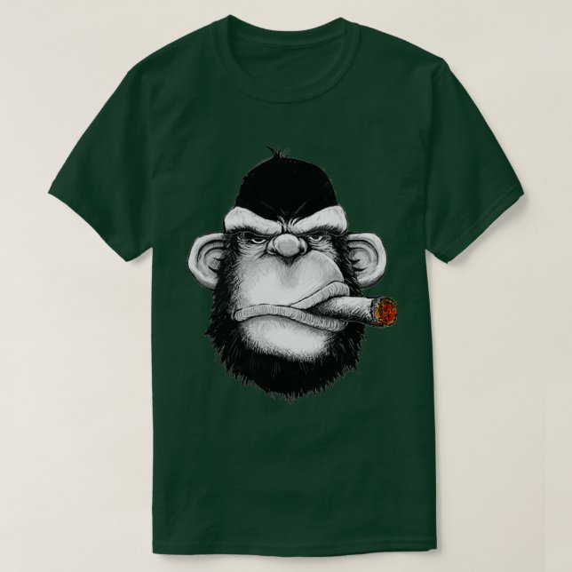 Gorillapa med cigar t shirt (Design framsida)