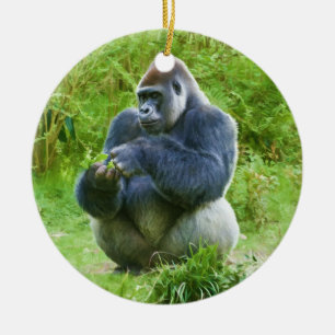 Gorillaprydnad Julgransprydnad Keramik