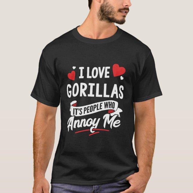 Gorillas Design Gift - jag Kärlek Gorillas! T Shirt (Framsida)
