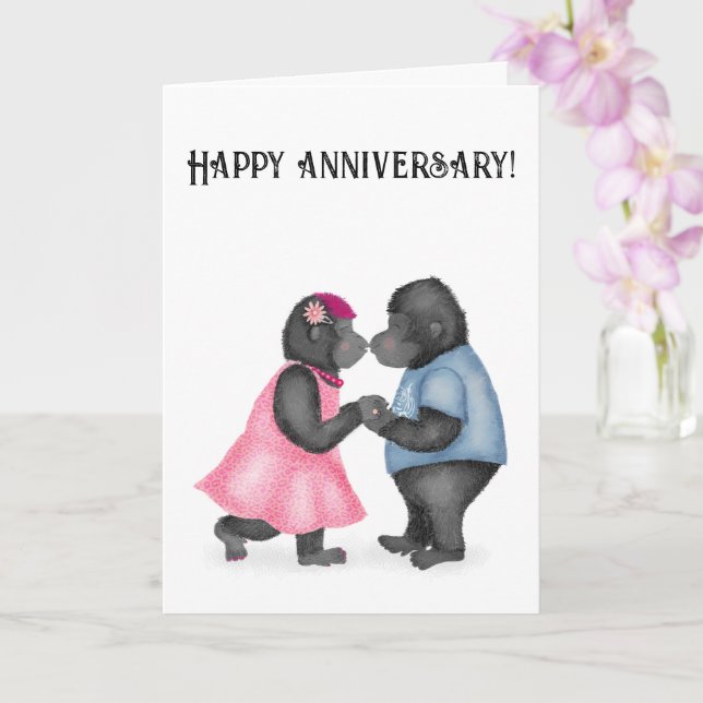 Gorillas jubileumskort i kärlek kort (Orkide)